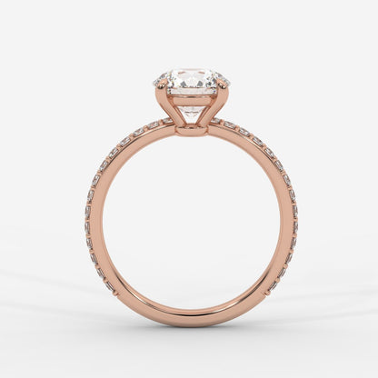 Lindsey Pavé Solitaire Ring - Round - AYKA JEWELS