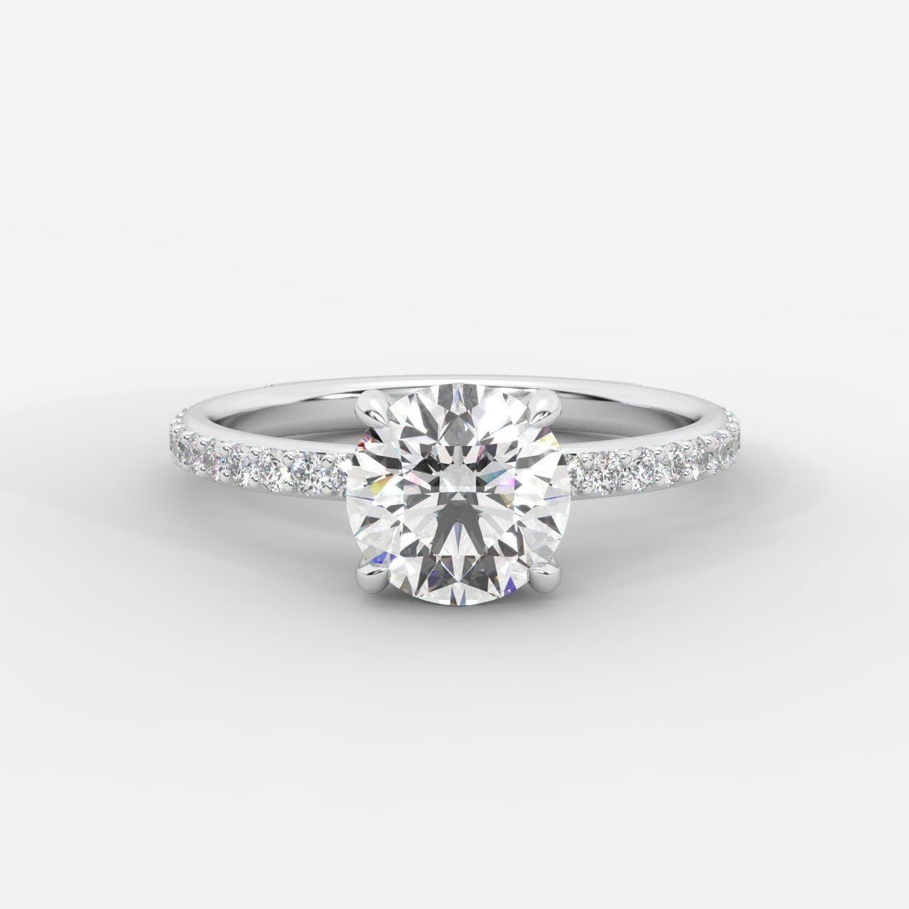 Lindsey Pavé Solitaire Ring - Round - AYKA JEWELS