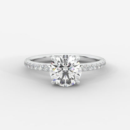 Lindsey Pavé Solitaire Ring - Round - AYKA JEWELS