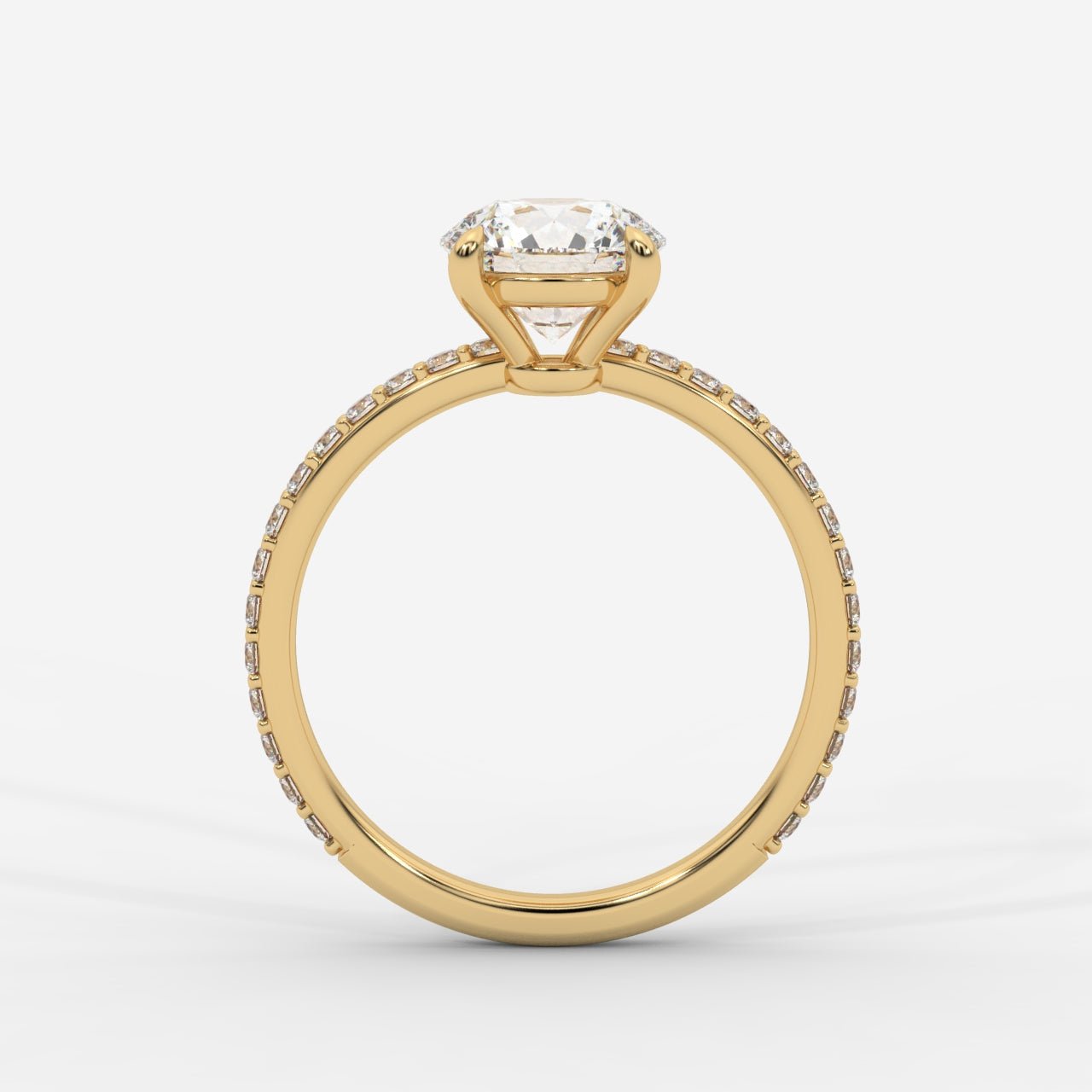Lindsey Pavé Solitaire Ring - Round - AYKA JEWELS