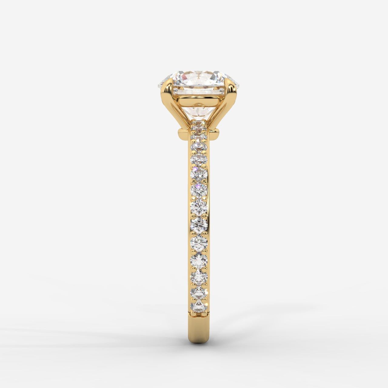 Lindsey Pavé Solitaire Ring - Round - AYKA JEWELS