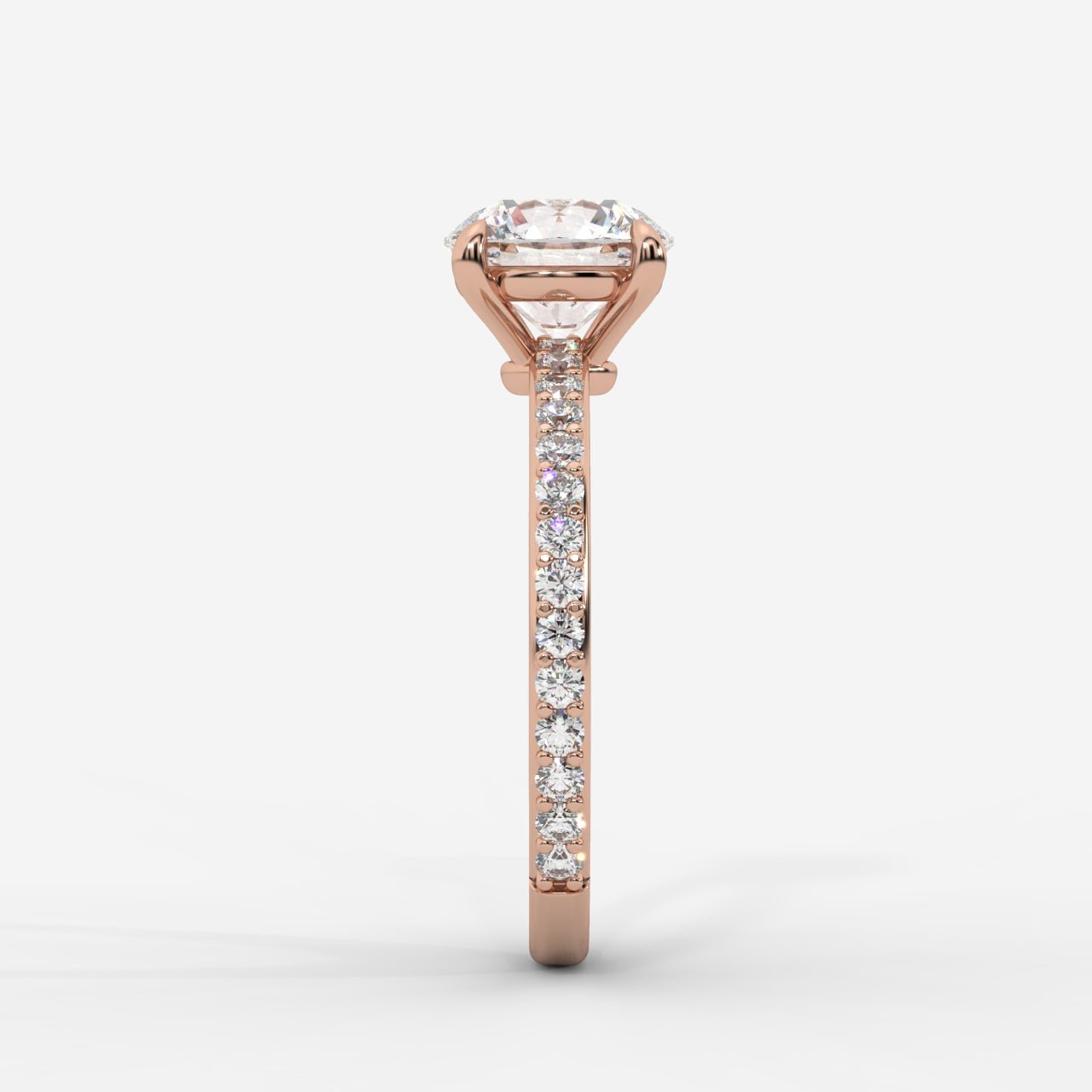Lindsey Pavé Solitaire Ring - Round - AYKA JEWELS