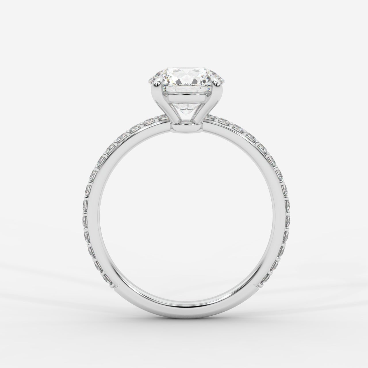 Lindsey Pavé Solitaire Ring - Round - AYKA JEWELS
