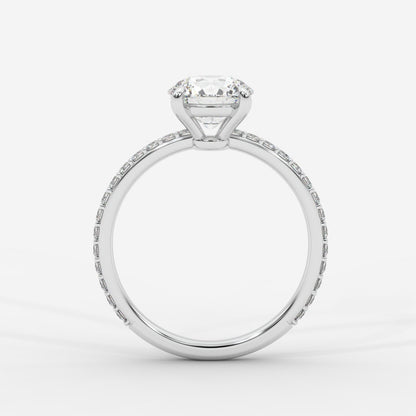 Lindsey Pavé Solitaire Ring - Round - AYKA JEWELS