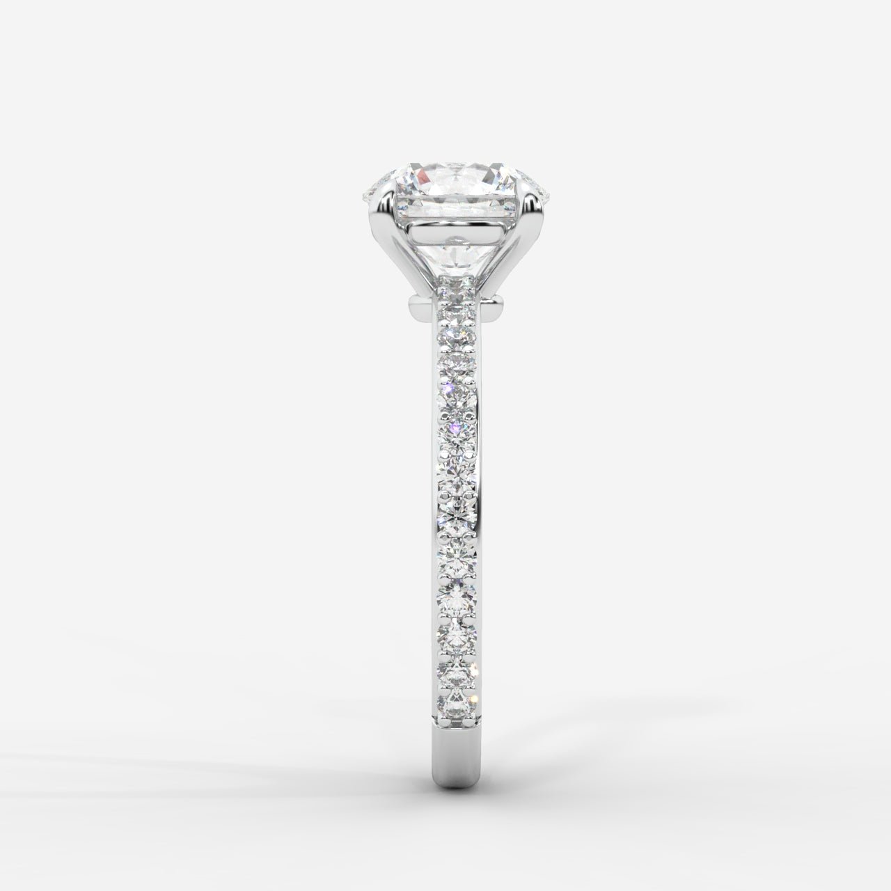 Lindsey Pavé Solitaire Ring - Round - AYKA JEWELS