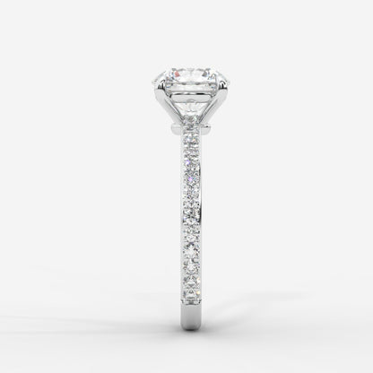 Lindsey Pavé Solitaire Ring - Round - AYKA JEWELS