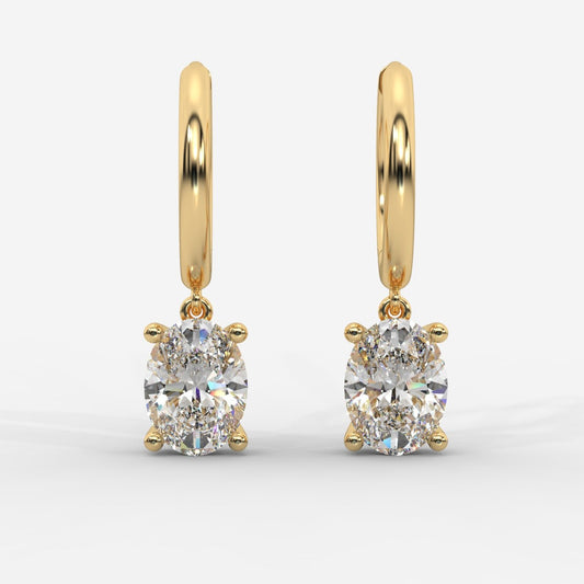 Lorissa Drop Huggie Hoop Earrings – Oval - AYKA JEWELS