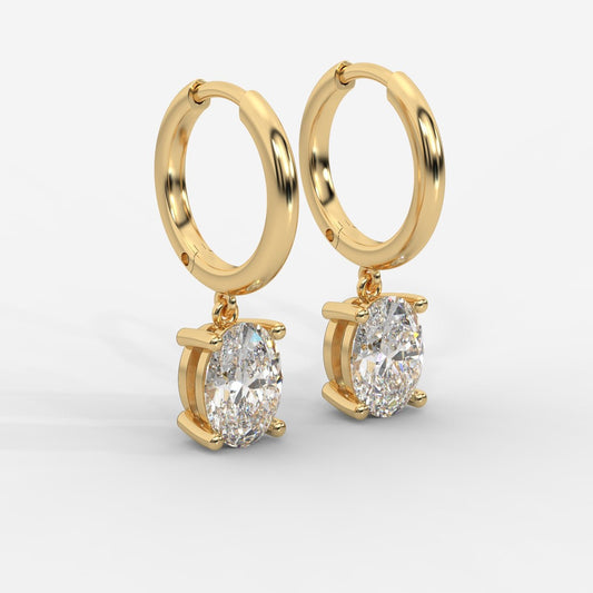 Lorissa Drop Huggie Hoop Earrings – Oval - AYKA JEWELS