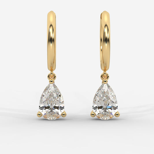 Lorissa Drop Huggie Hoop Earrings – Pear - AYKA JEWELS