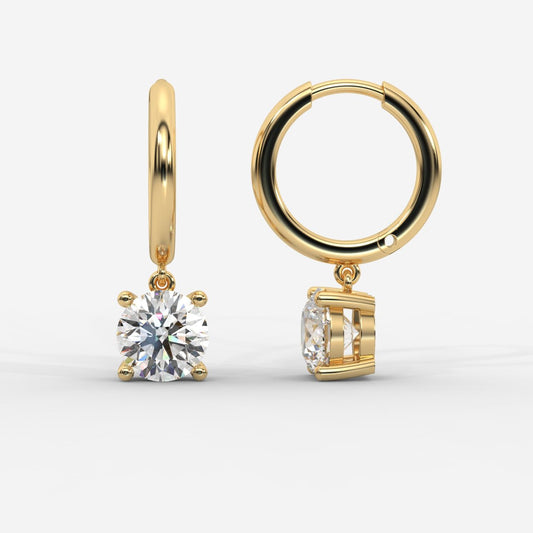 Lorissa Drop Huggie Hoop Earrings – Round - AYKA JEWELS