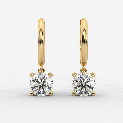 Lorissa Drop Huggie Hoop Earrings – Round - AYKA JEWELS