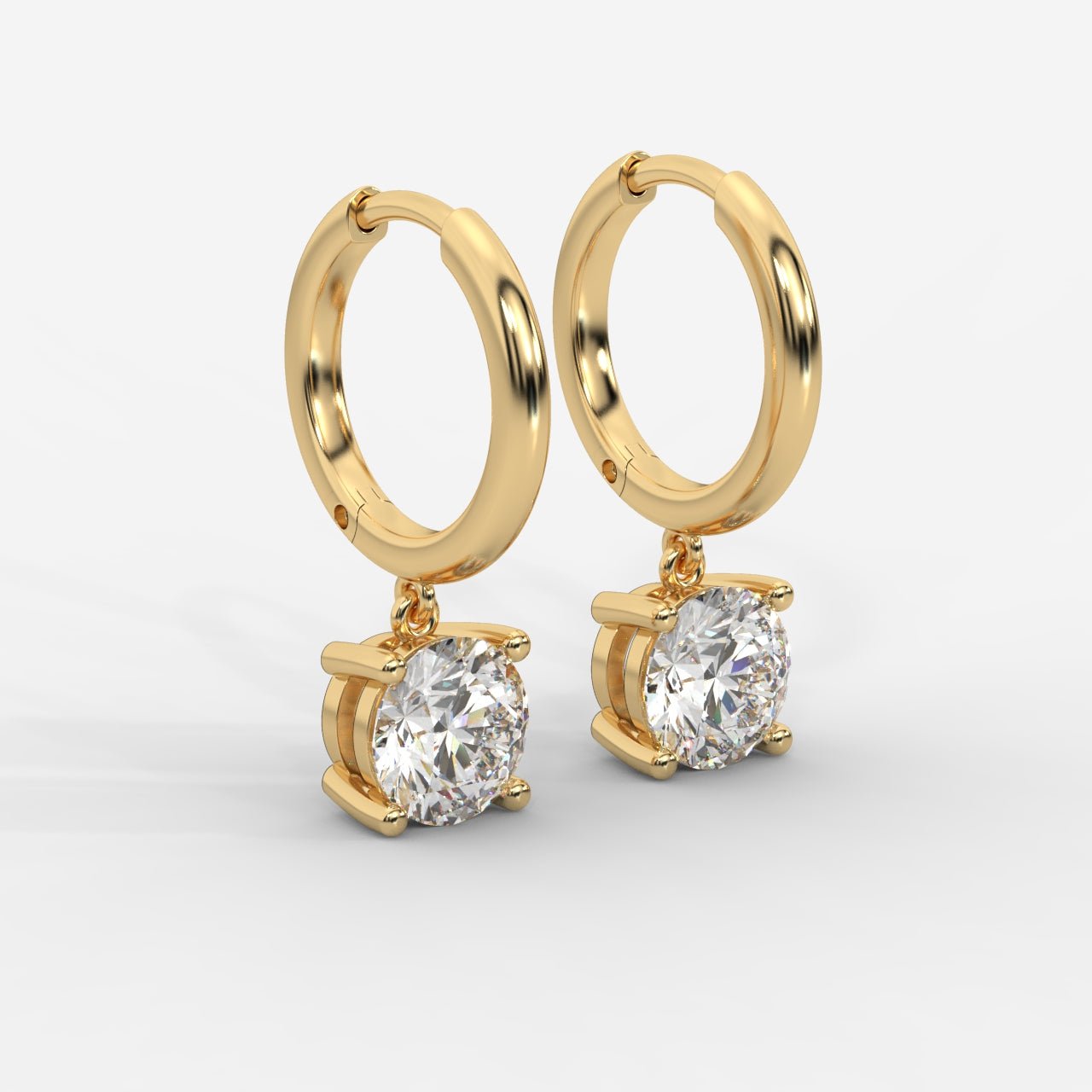 Lorissa Drop Huggie Hoop Earrings – Round - AYKA JEWELS