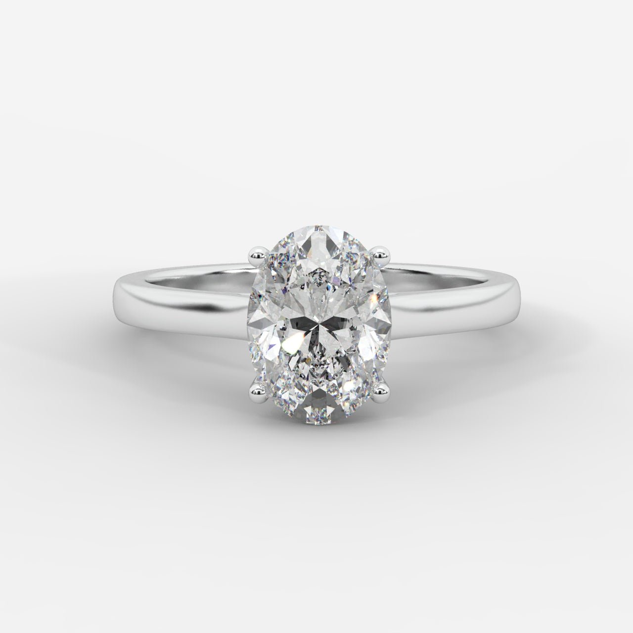 Louise Classic Cathedral Solitaire Ring - Oval - AYKA JEWELS
