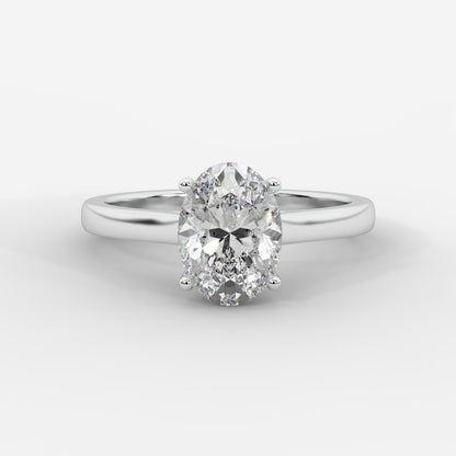Louise Classic Cathedral Solitaire Ring - Oval - AYKA JEWELS