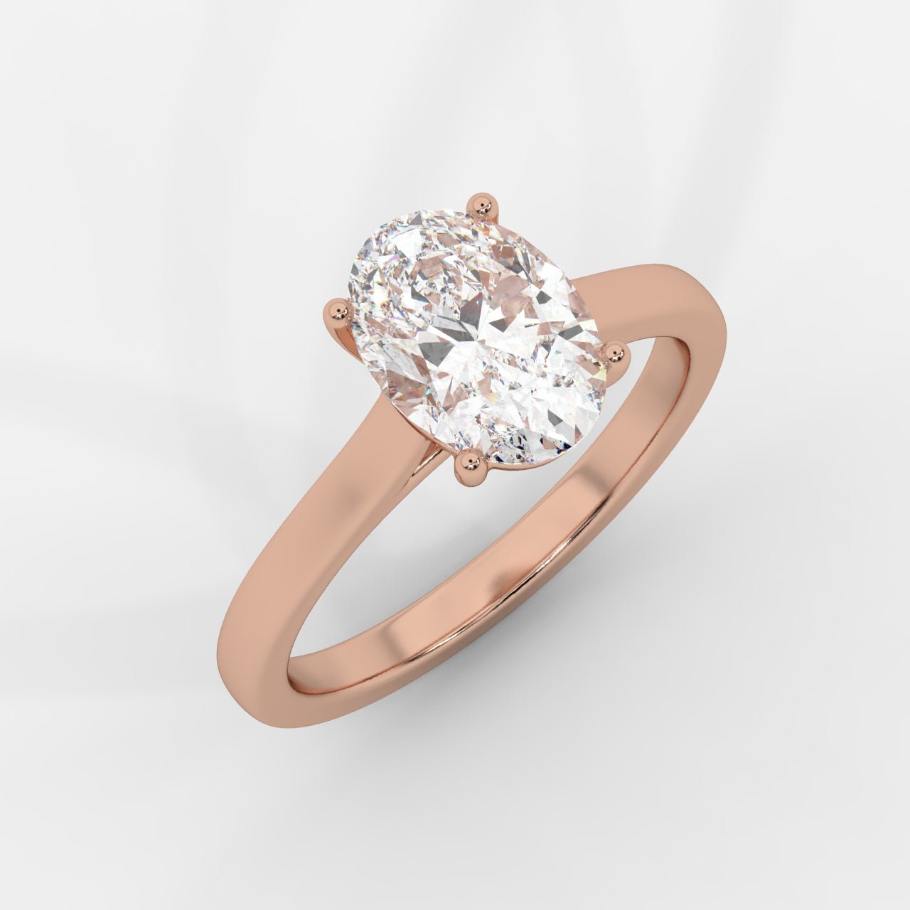 Louise Classic Cathedral Solitaire Ring - Oval - AYKA JEWELS