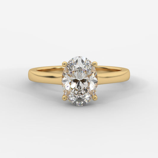 Louise Classic Cathedral Solitaire Ring - Oval - AYKA JEWELS