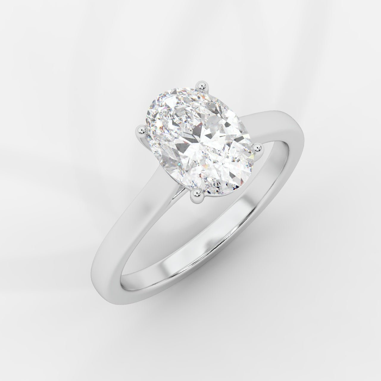 Louise Classic Cathedral Solitaire Ring - Oval - AYKA JEWELS