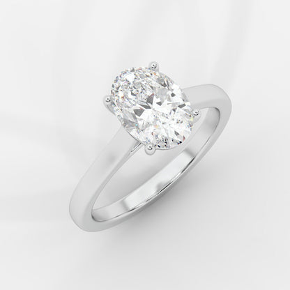 Louise Classic Cathedral Solitaire Ring - Oval - AYKA JEWELS