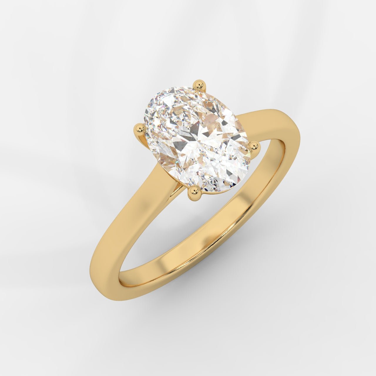 Louise Classic Cathedral Solitaire Ring - Oval - AYKA JEWELS
