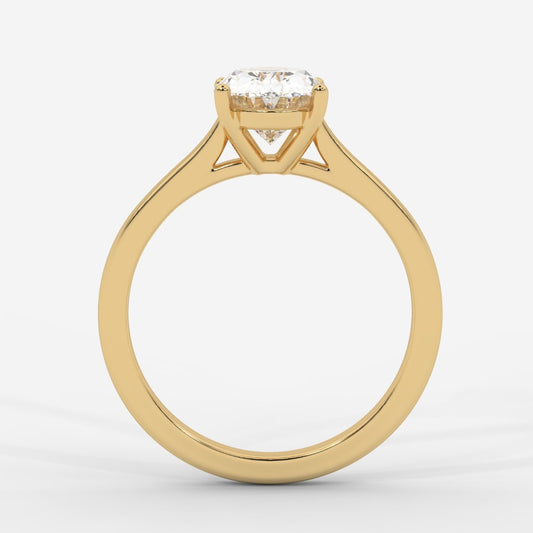 Louise Classic Cathedral Solitaire Ring - Oval - AYKA JEWELS