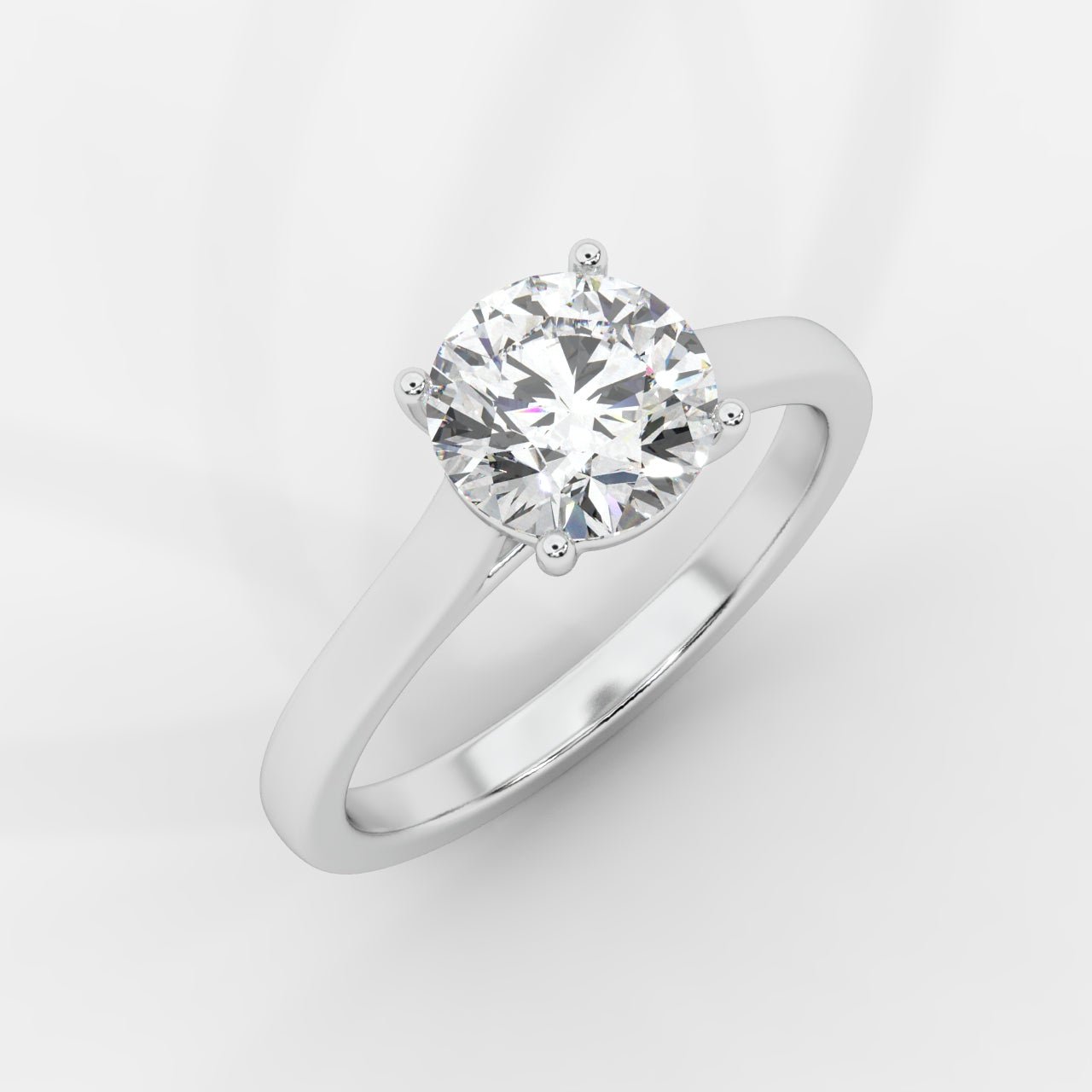 Louise Classic Cathedral Solitaire Ring - Round - AYKA JEWELS