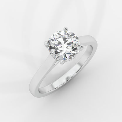 Louise Classic Cathedral Solitaire Ring - Round - AYKA JEWELS