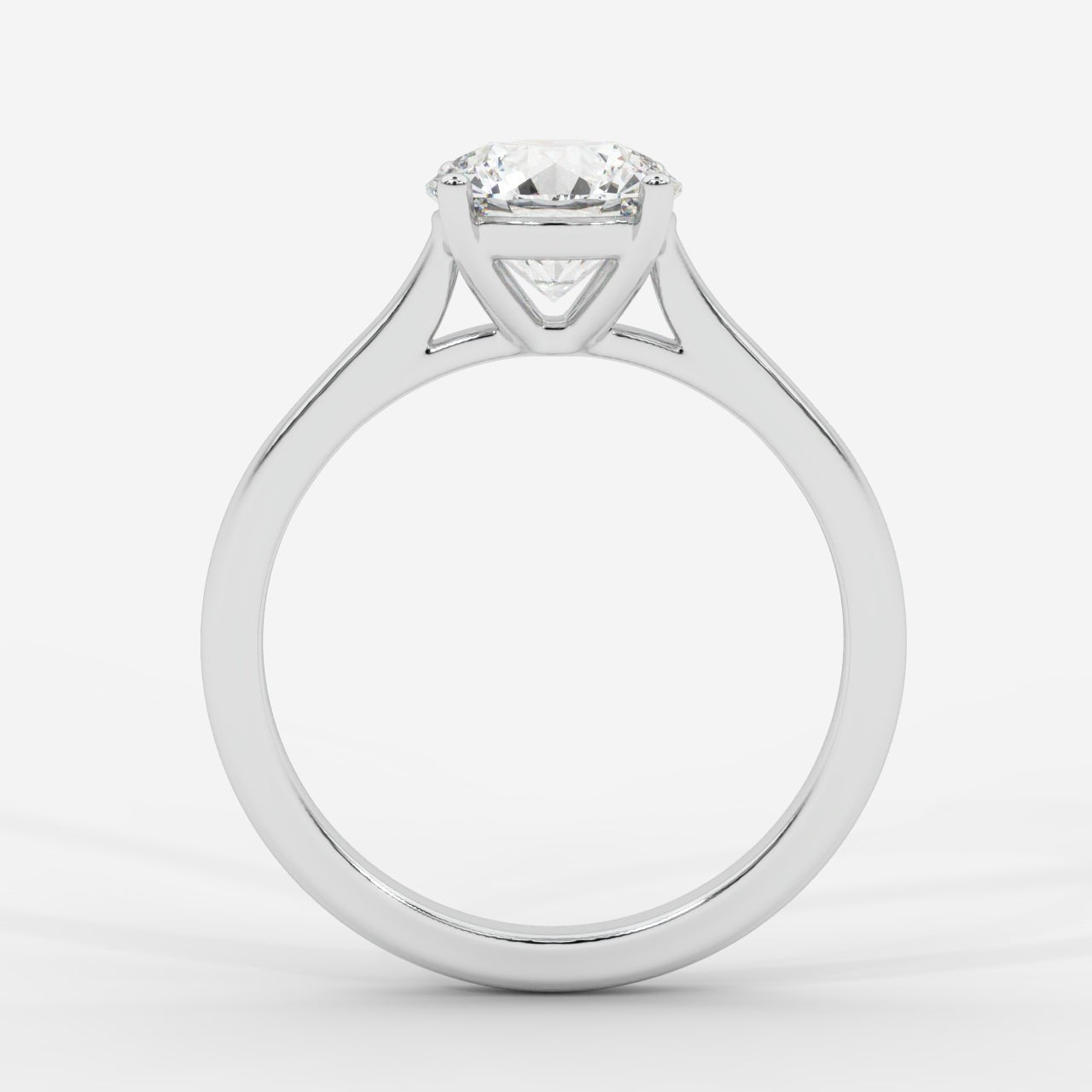 Louise Classic Cathedral Solitaire Ring - Round - AYKA JEWELS