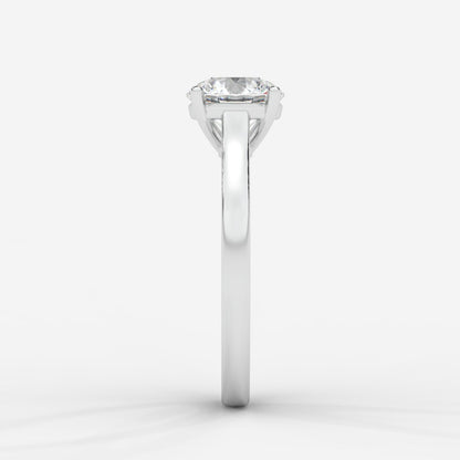 Louise Classic Cathedral Solitaire Ring - Round - AYKA JEWELS