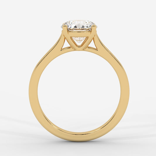 Louise Classic Cathedral Solitaire Ring - Round - AYKA JEWELS