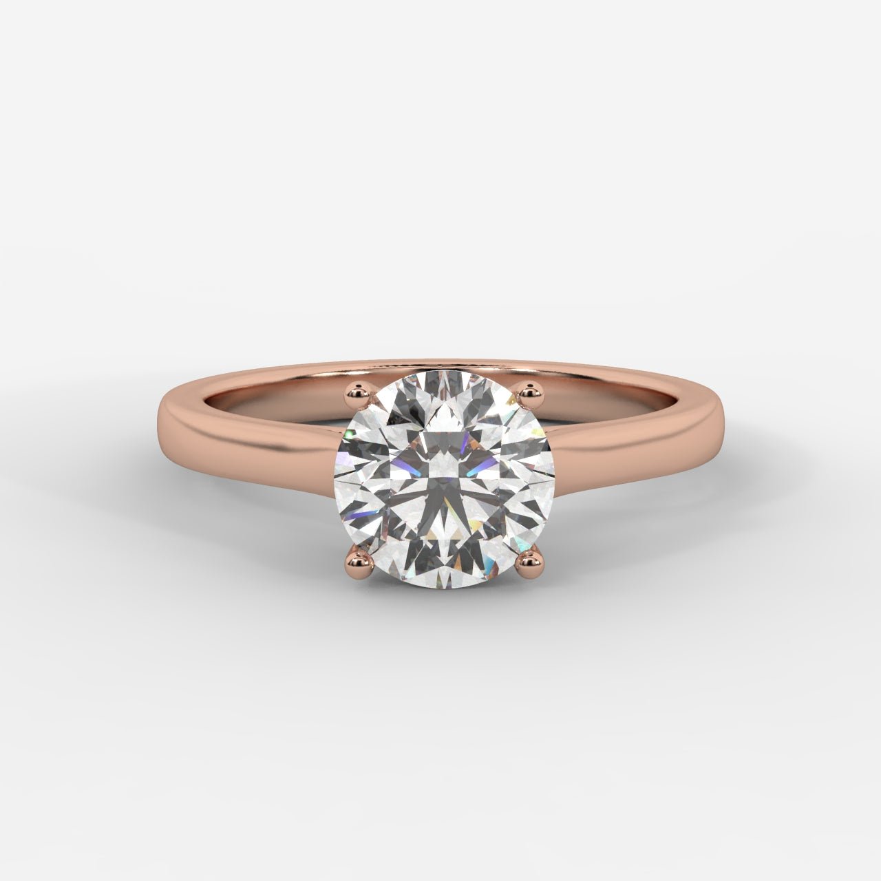 Louise Classic Cathedral Solitaire Ring - Round - AYKA JEWELS