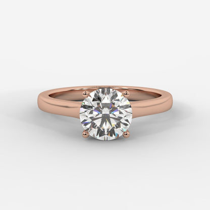 Louise Classic Cathedral Solitaire Ring - Round - AYKA JEWELS