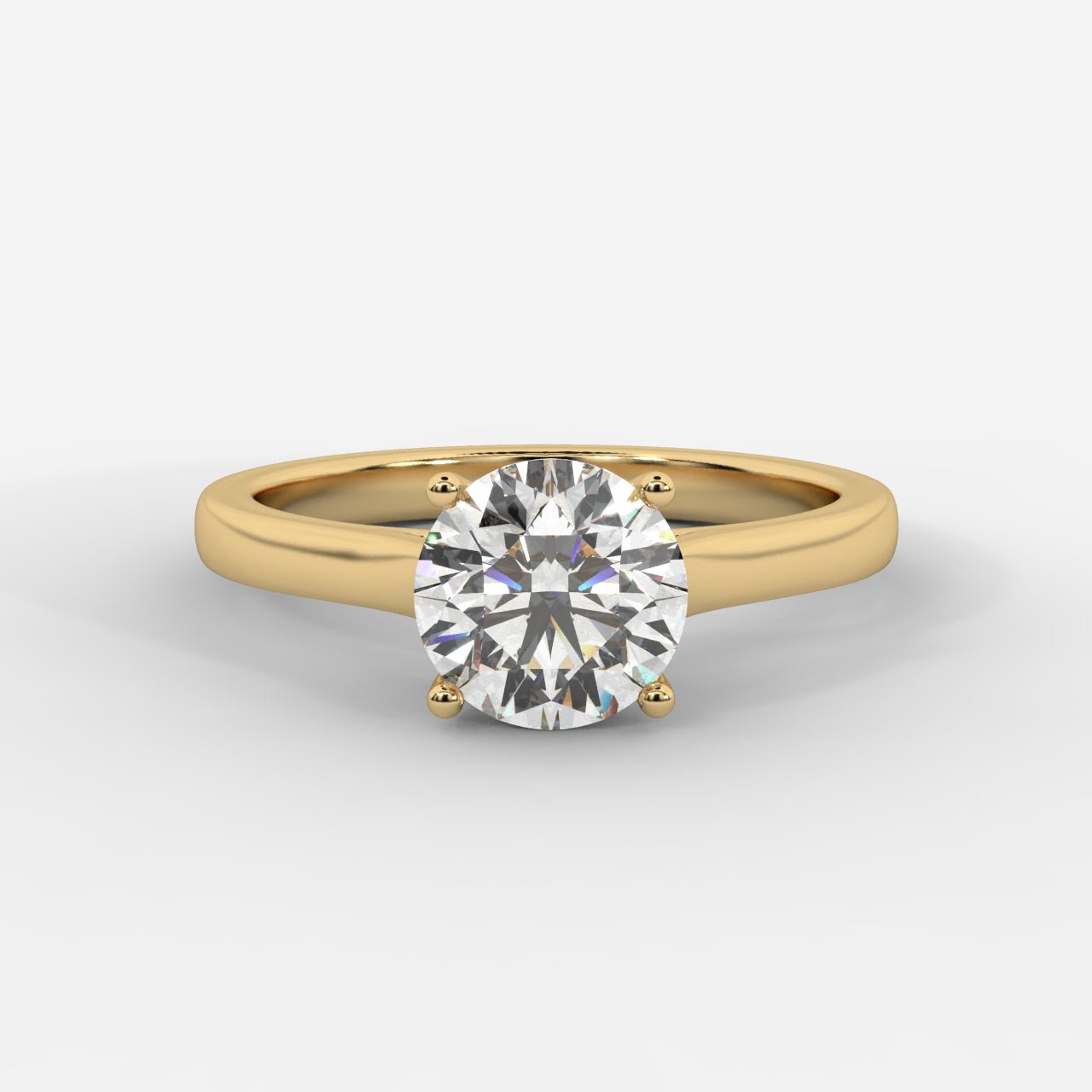 Louise Classic Cathedral Solitaire Ring - Round - AYKA JEWELS