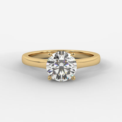 Louise Classic Cathedral Solitaire Ring - Round - AYKA JEWELS