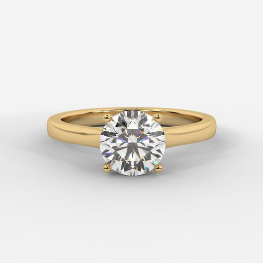 Louise Classic Cathedral Solitaire Ring - Round - AYKA JEWELS