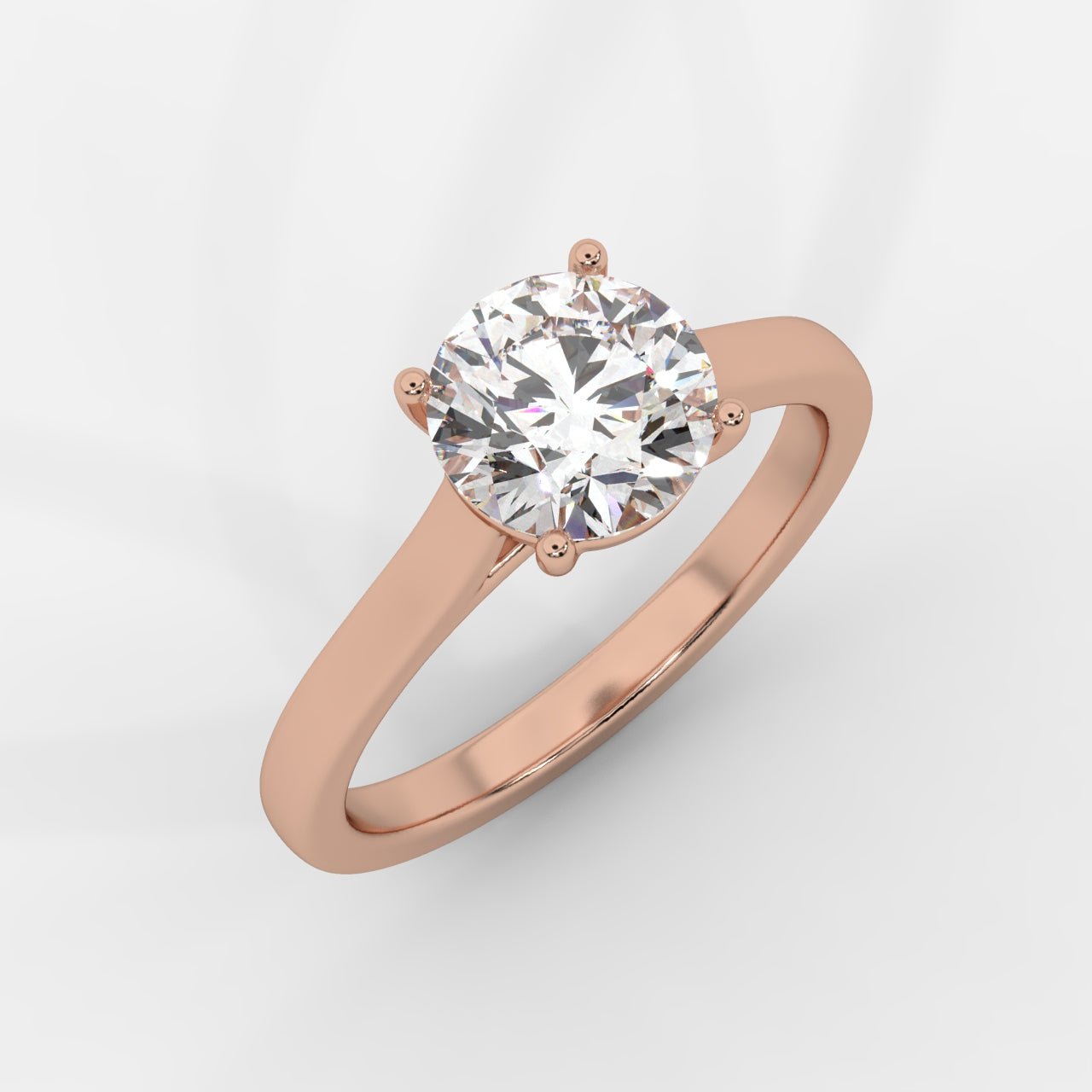 Louise Classic Cathedral Solitaire Ring - Round - AYKA JEWELS