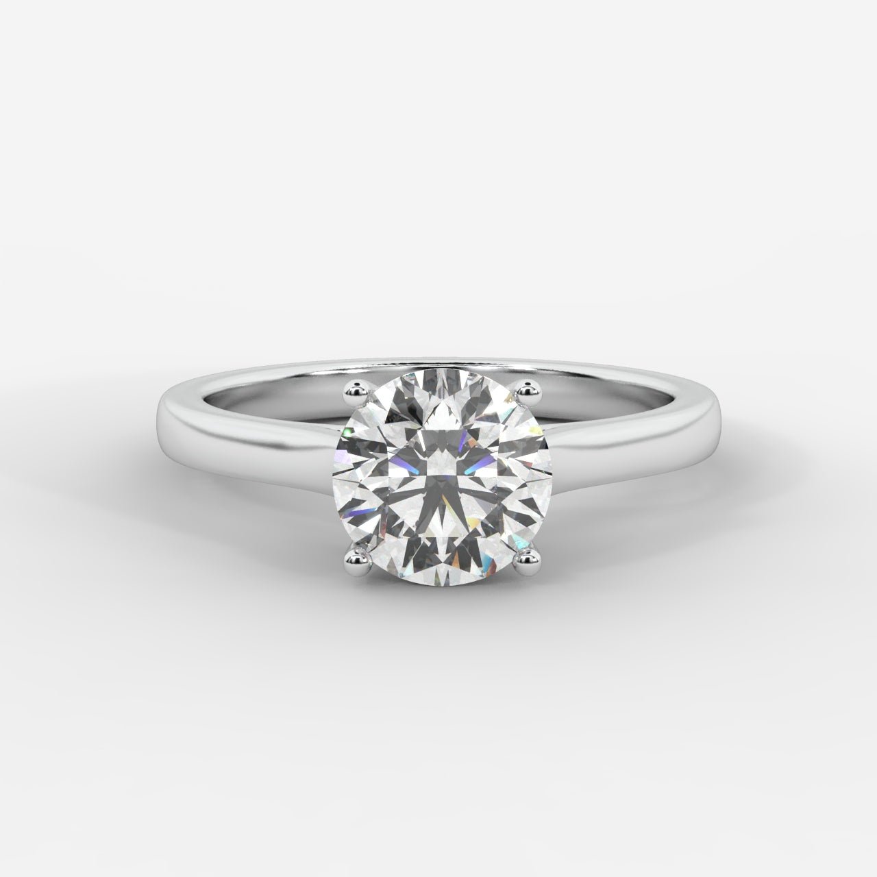 Louise Classic Cathedral Solitaire Ring - Round - AYKA JEWELS