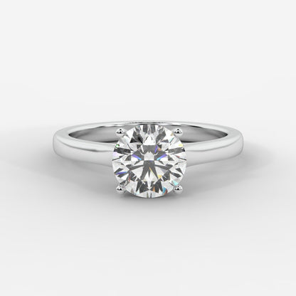Louise Classic Cathedral Solitaire Ring - Round - AYKA JEWELS