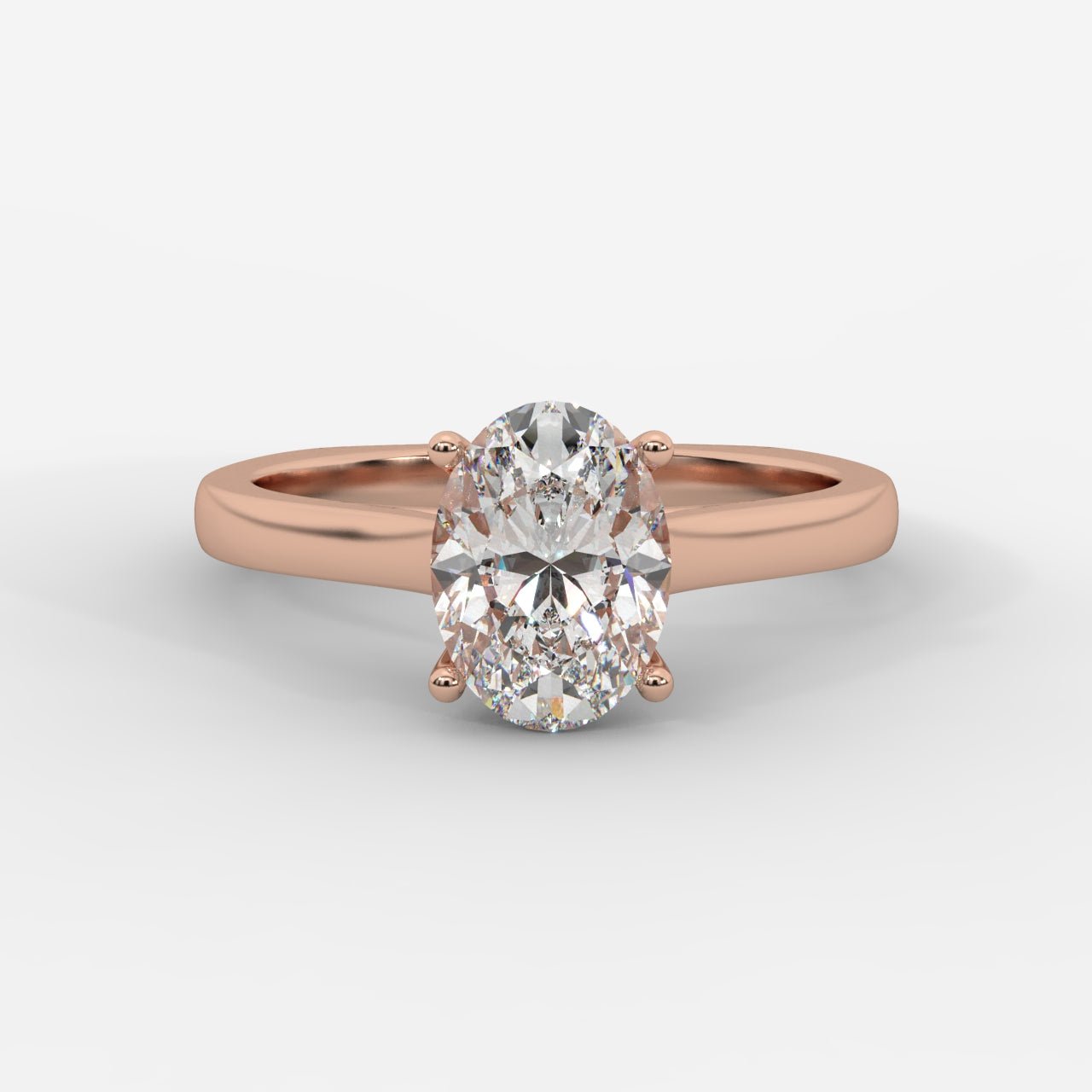 Louise Classic Cathedral Solitaire Ring with Euro Shank - Oval - AYKA JEWELS