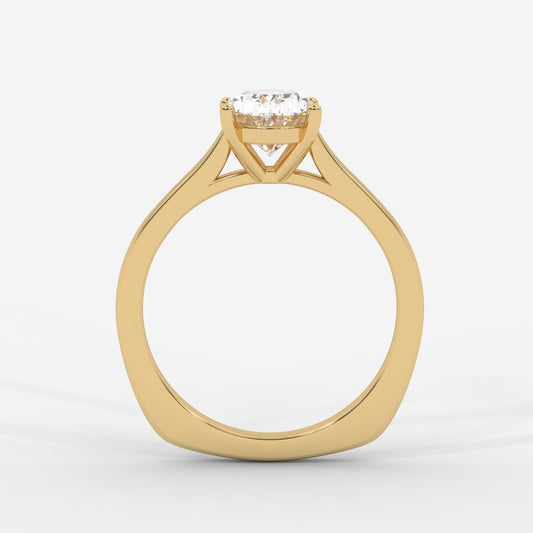 Louise Classic Cathedral Solitaire Ring with Euro Shank - Oval - AYKA JEWELS