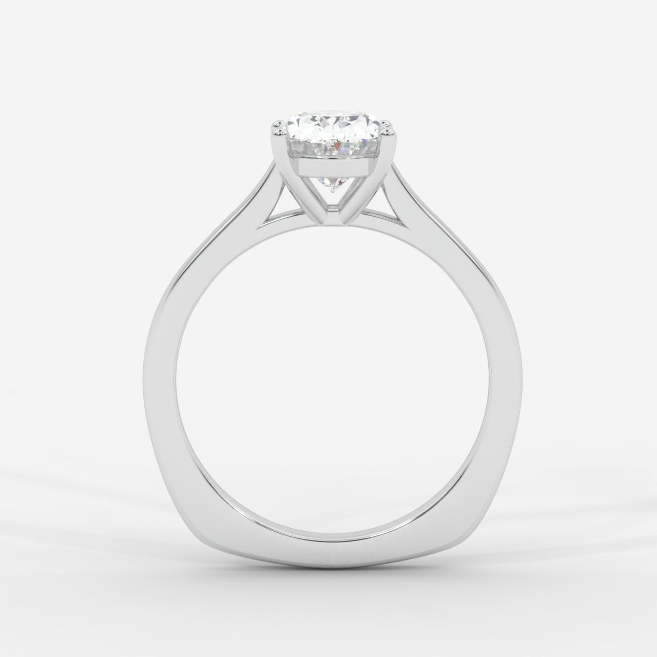 Louise Classic Cathedral Solitaire Ring with Euro Shank - Oval - AYKA JEWELS