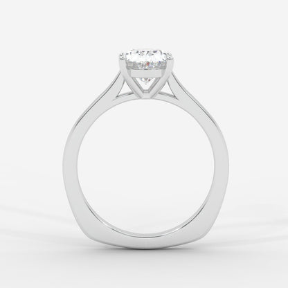 Louise Classic Cathedral Solitaire Ring with Euro Shank - Oval - AYKA JEWELS
