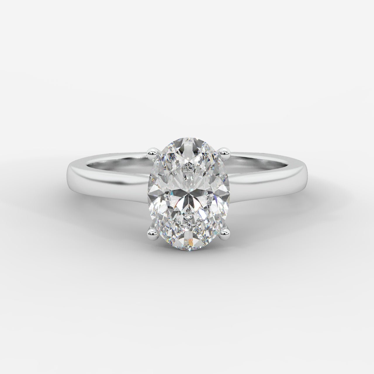 Louise Classic Cathedral Solitaire Ring with Euro Shank - Oval - AYKA JEWELS