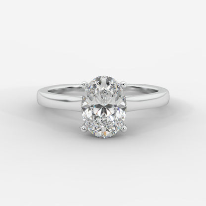 Louise Classic Cathedral Solitaire Ring with Euro Shank - Oval - AYKA JEWELS