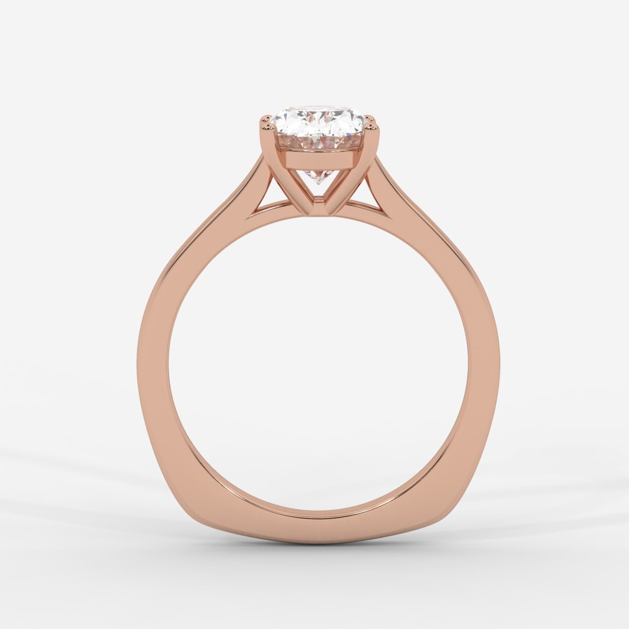Louise Classic Cathedral Solitaire Ring with Euro Shank - Oval - AYKA JEWELS