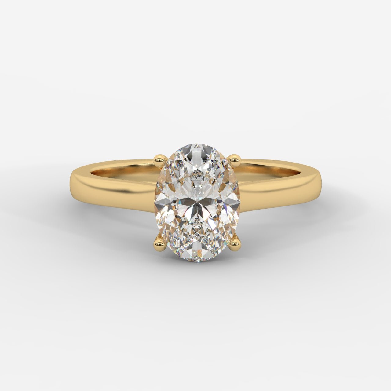 Louise Classic Cathedral Solitaire Ring with Euro Shank - Oval - AYKA JEWELS