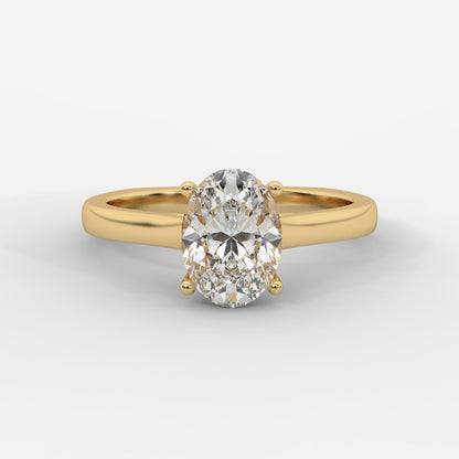 Louise Classic Cathedral Solitaire Ring with Euro Shank - Oval - AYKA JEWELS