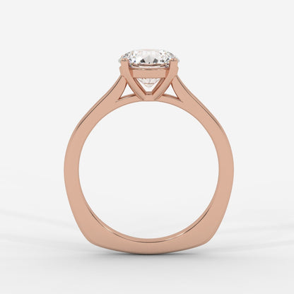 Louise Classic Cathedral Solitaire Ring with Euro Shank - Round - AYKA JEWELS