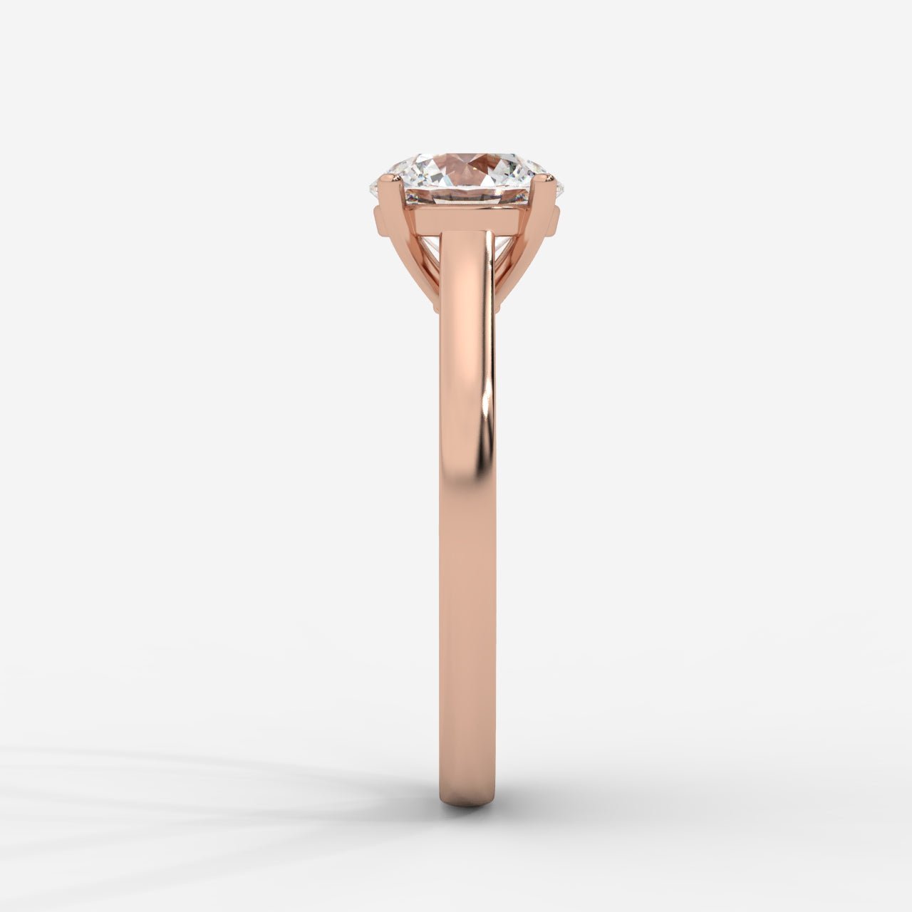 Louise Classic Cathedral Solitaire Ring with Euro Shank - Round - AYKA JEWELS