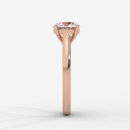 Louise Classic Cathedral Solitaire Ring with Euro Shank - Round - AYKA JEWELS