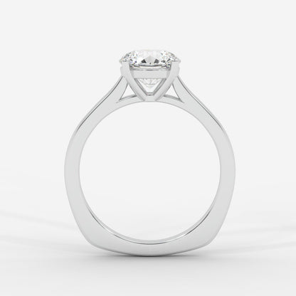 Louise Classic Cathedral Solitaire Ring with Euro Shank - Round - AYKA JEWELS